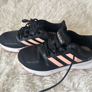 Adidas Women's Black and Coral Sneakers